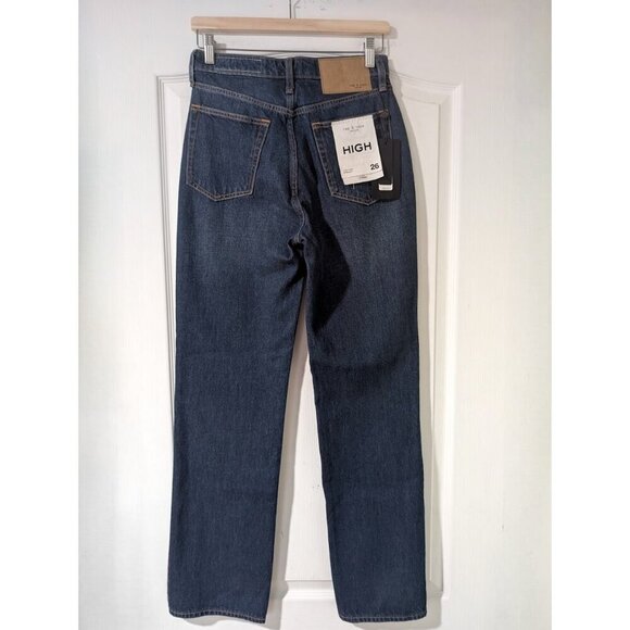 NWT rag & bone | Alex High-Rise Straight in Stowe Blue - Picture 3 of 10